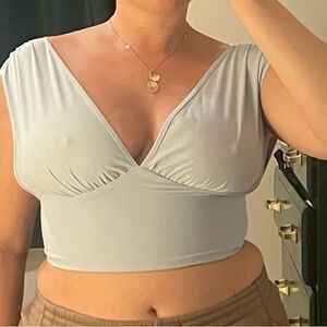 Elegant Light Blue Women's Top